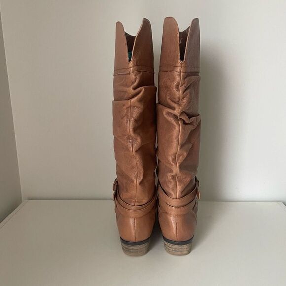 Steve Madden Casstro Knee High Leather Riding Boots Size 6 Low Heel Buckle - Picture 7 of 10